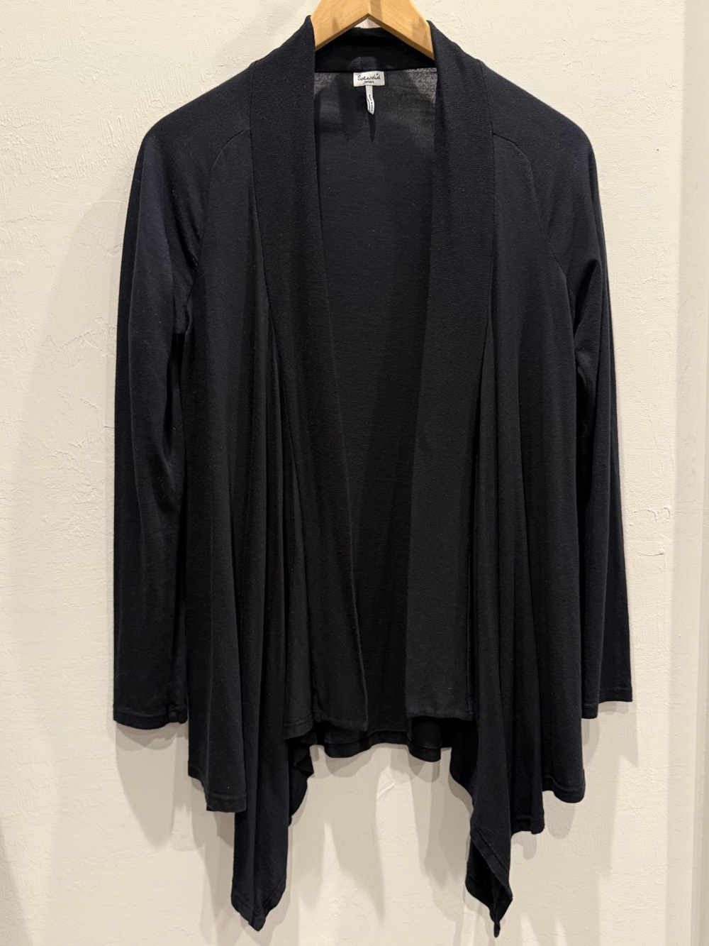 Splendid Black Draped Open-Front Women's Cardigan